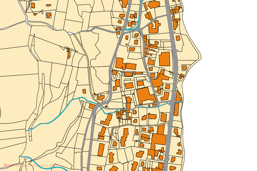 Mappa catastale del centro di Pescate: particelle e fabbricati, cartografia Agenzia delle Entrate