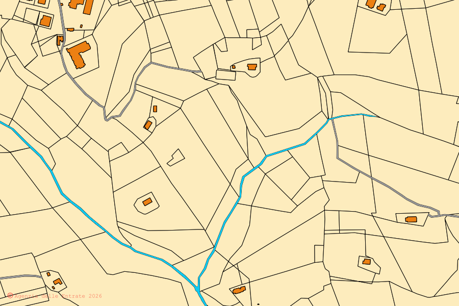 Mappa catastale del centro di Petritoli: particelle e fabbricati, cartografia Agenzia delle Entrate
