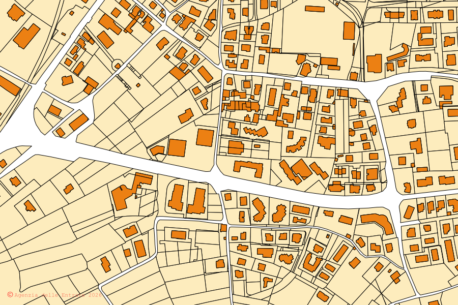 Mappa catastale del centro di Pian Camuno: particelle e fabbricati, cartografia Agenzia delle Entrate