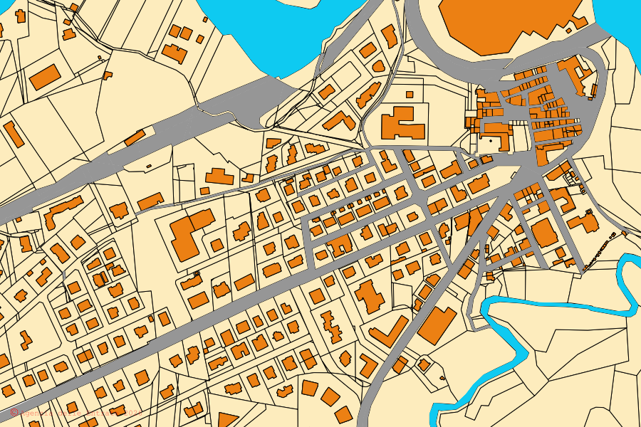 Mappa catastale del centro di Piandimeleto: particelle e fabbricati, cartografia Agenzia delle Entrate