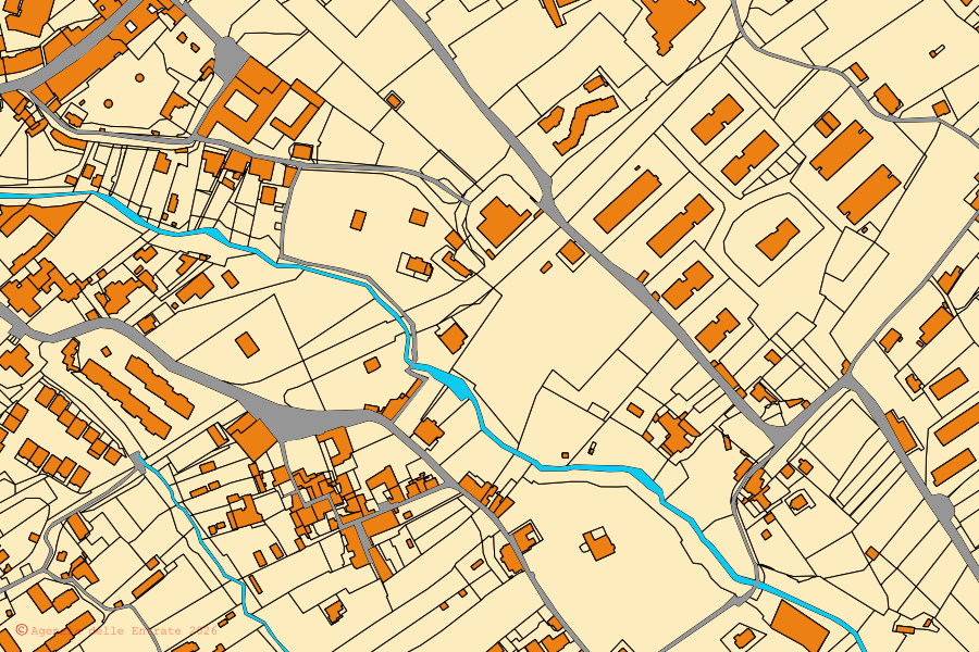 Mappa catastale del centro di Piano di Sorrento: particelle e fabbricati, cartografia Agenzia delle Entrate