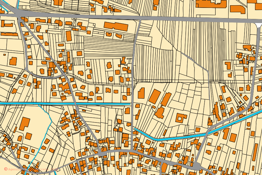 Mappa catastale del centro di Piantedo: particelle e fabbricati, cartografia Agenzia delle Entrate