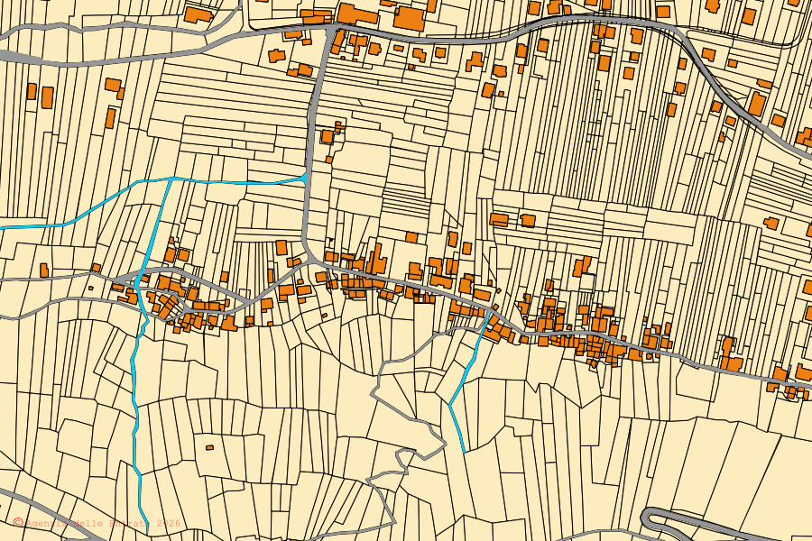 Mappa catastale del centro di Piateda: particelle e fabbricati, cartografia Agenzia delle Entrate