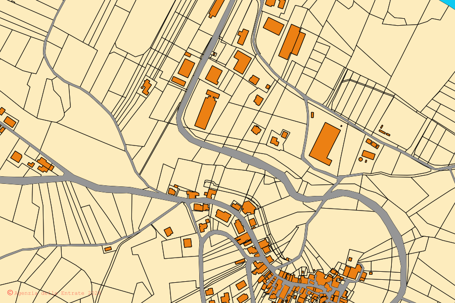 Mappa catastale del centro di Picciano: particelle e fabbricati, cartografia Agenzia delle Entrate