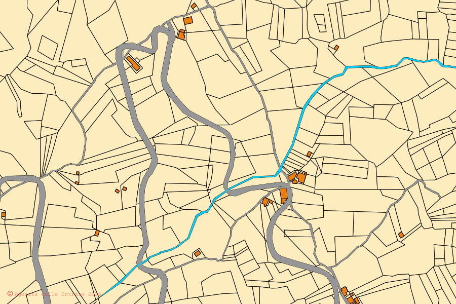 Mappa catastale del centro di Pietrabbondante: particelle e fabbricati, cartografia Agenzia delle Entrate
