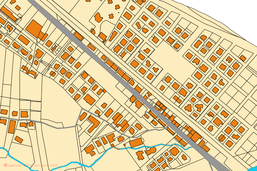 Mappa catastale del centro di Pietrapaola: particelle e fabbricati, cartografia Agenzia delle Entrate