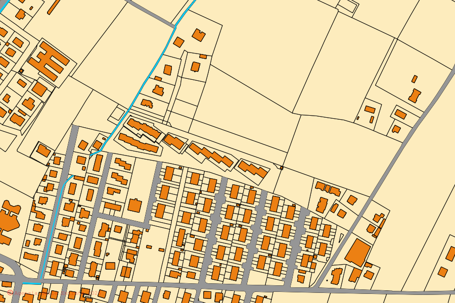 Mappa catastale del centro di Pieve di Cento: particelle e fabbricati, cartografia Agenzia delle Entrate