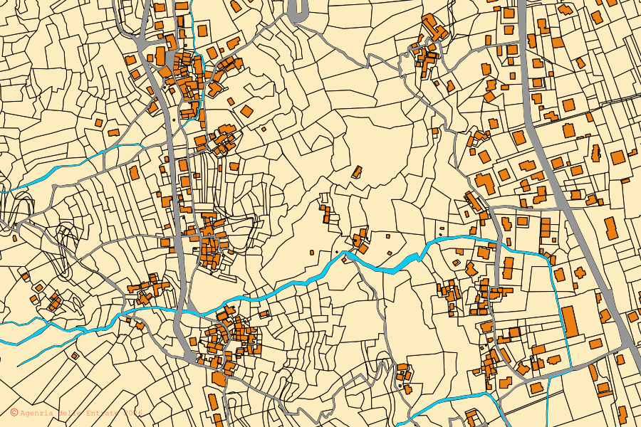 Mappa catastale del centro di Pieve Vergonte: particelle e fabbricati, cartografia Agenzia delle Entrate