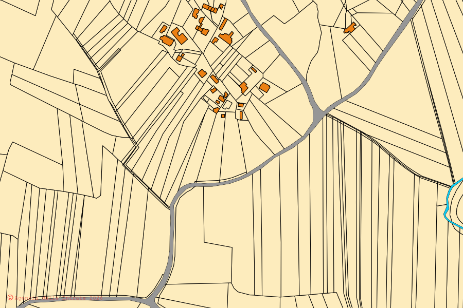 Mappa catastale del centro di Pignataro Interamna: particelle e fabbricati, cartografia Agenzia delle Entrate