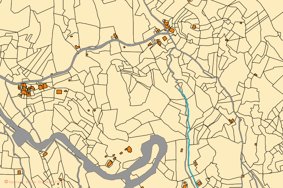 Mappa catastale del centro di Pignone: particelle e fabbricati, cartografia Agenzia delle Entrate