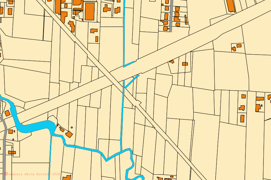 Mappa catastale del centro di Piombino Dese: particelle e fabbricati, cartografia Agenzia delle Entrate