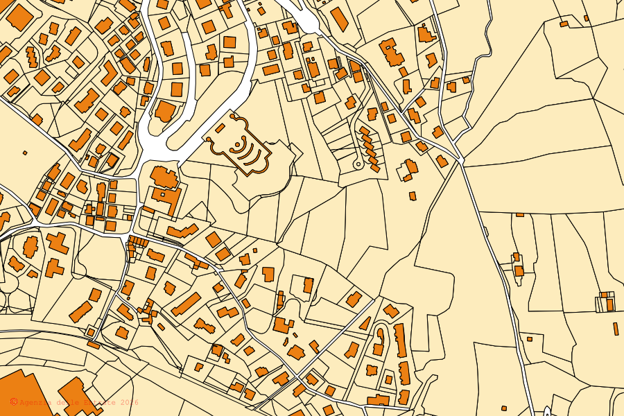 Mappa catastale del centro di Pisogne: particelle e fabbricati, cartografia Agenzia delle Entrate