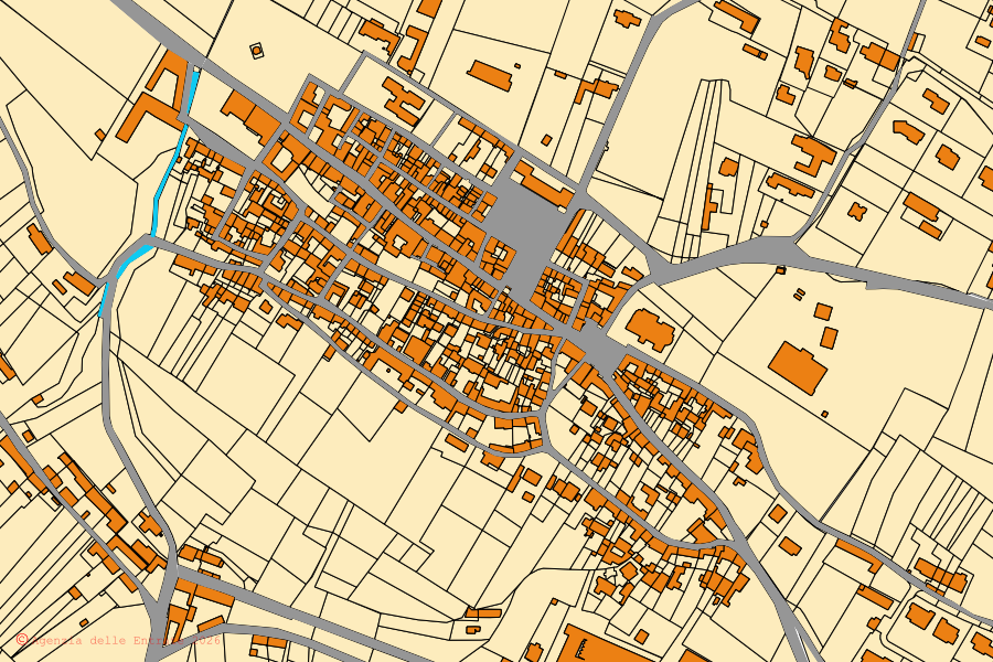 Mappa catastale del centro di Piverone: particelle e fabbricati, cartografia Agenzia delle Entrate