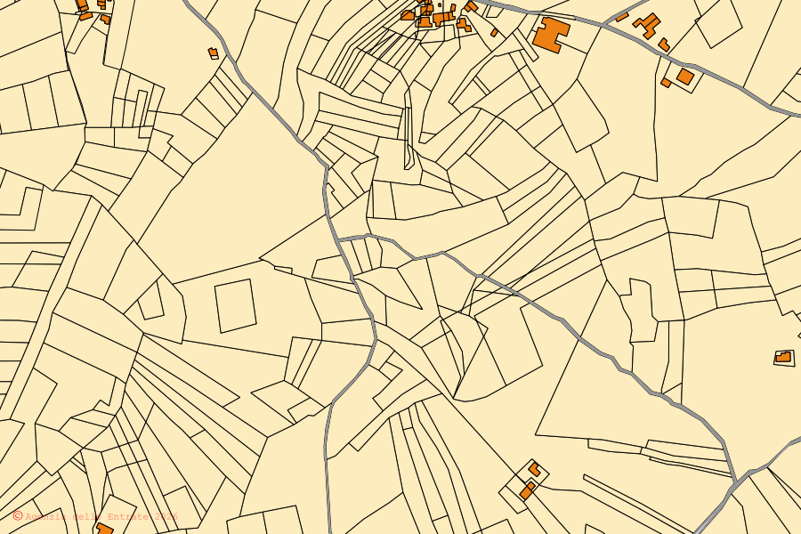Mappa catastale del centro di Poggio Sannita: particelle e fabbricati, cartografia Agenzia delle Entrate