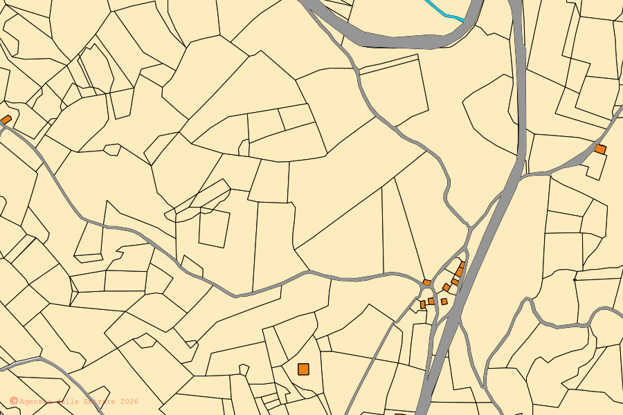 Mappa catastale del centro di Poggiodomo: particelle e fabbricati, cartografia Agenzia delle Entrate