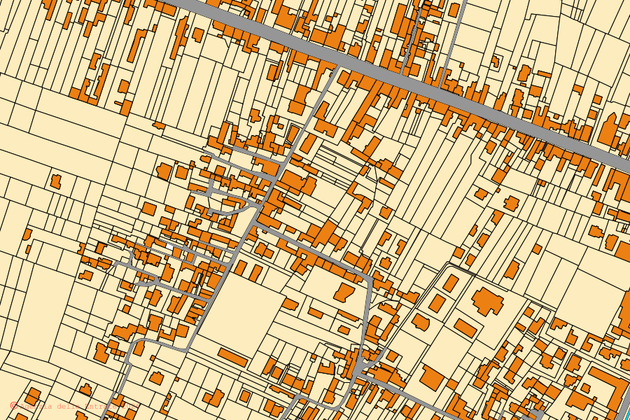 Mappa catastale del centro di Poggiomarino: particelle e fabbricati, cartografia Agenzia delle Entrate