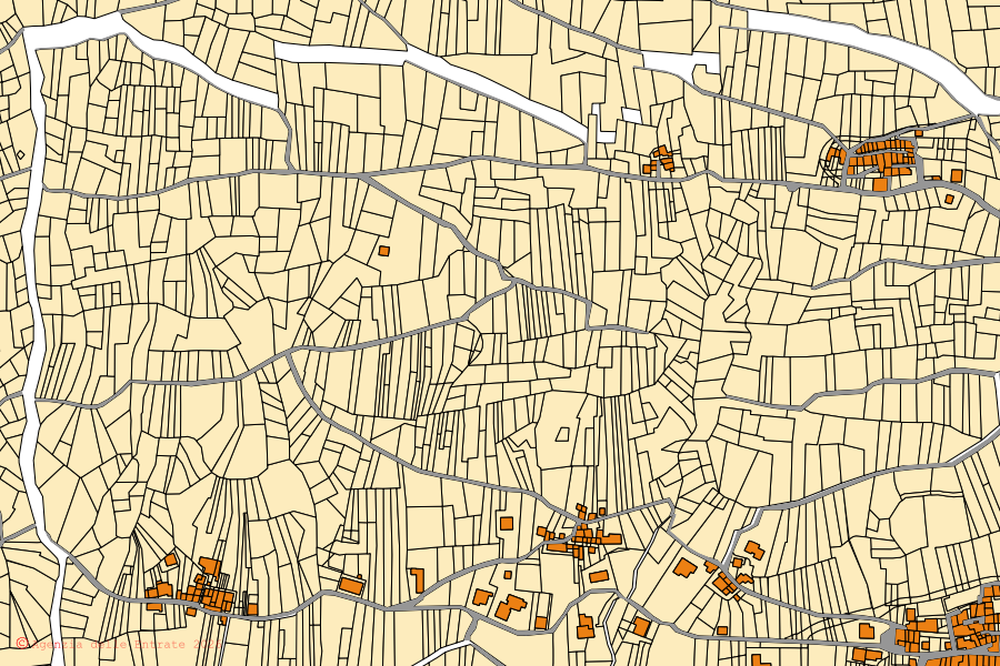 Mappa catastale del centro di Poggiridenti: particelle e fabbricati, cartografia Agenzia delle Entrate