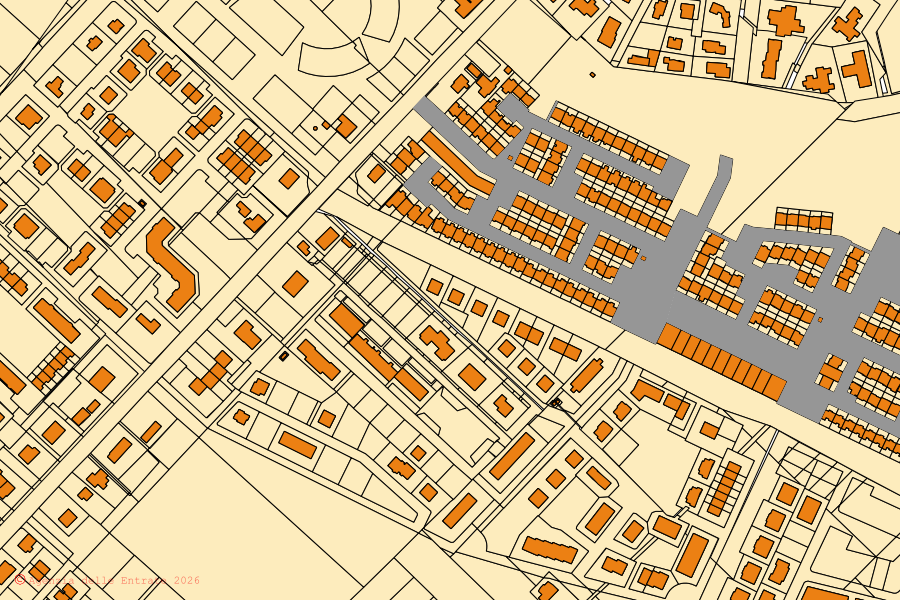 Mappa catastale del centro di Policoro: particelle e fabbricati, cartografia Agenzia delle Entrate