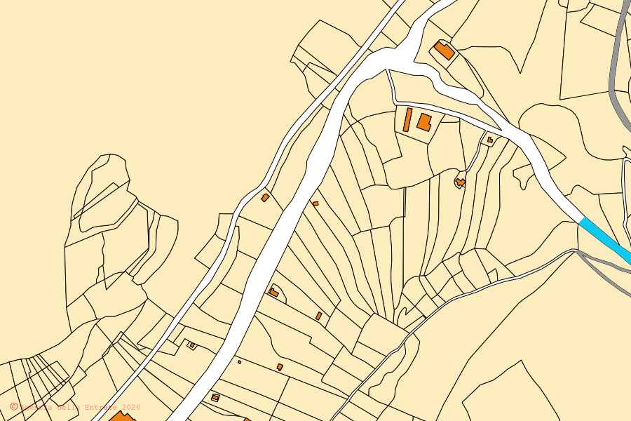 Mappa catastale del centro di Polino: particelle e fabbricati, cartografia Agenzia delle Entrate