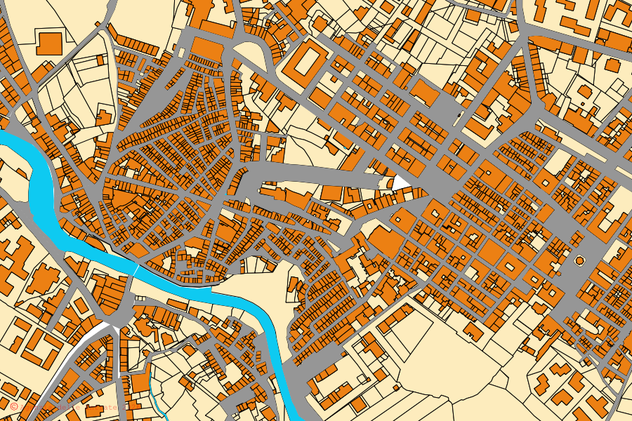 Mappa catastale del centro di Polistena: particelle e fabbricati, cartografia Agenzia delle Entrate