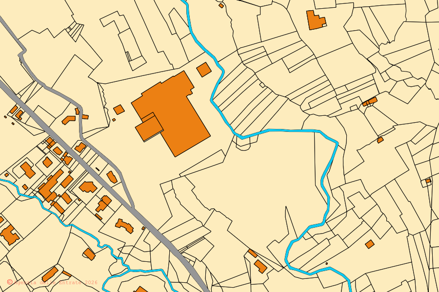 Mappa catastale del centro di Pollone: particelle e fabbricati, cartografia Agenzia delle Entrate