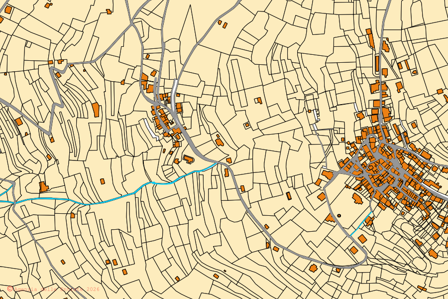 Mappa catastale del centro di Ponna: particelle e fabbricati, cartografia Agenzia delle Entrate