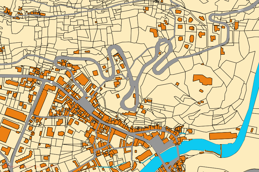 Mappa catastale del centro di Pont-Saint-Martin: particelle e fabbricati, cartografia Agenzia delle Entrate