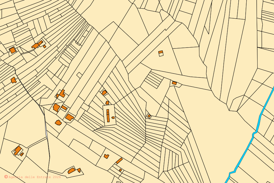 Mappa catastale del centro di Ponte: particelle e fabbricati, cartografia Agenzia delle Entrate