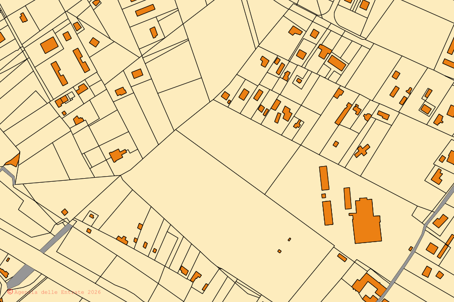 Mappa catastale del centro di Pontecagnano Faiano: particelle e fabbricati, cartografia Agenzia delle Entrate