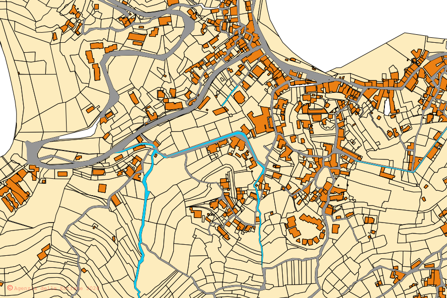 Mappa catastale del centro di Ponza: particelle e fabbricati, cartografia Agenzia delle Entrate