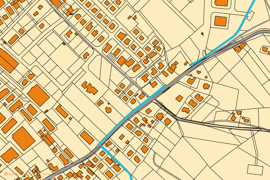Mappa catastale del centro di Ponzano di Fermo: particelle e fabbricati, cartografia Agenzia delle Entrate