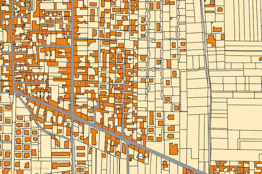Mappa catastale del centro di Portico di Caserta: particelle e fabbricati, cartografia Agenzia delle Entrate