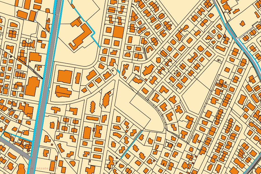 Mappa catastale del centro di Porto Mantovano: particelle e fabbricati, cartografia Agenzia delle Entrate