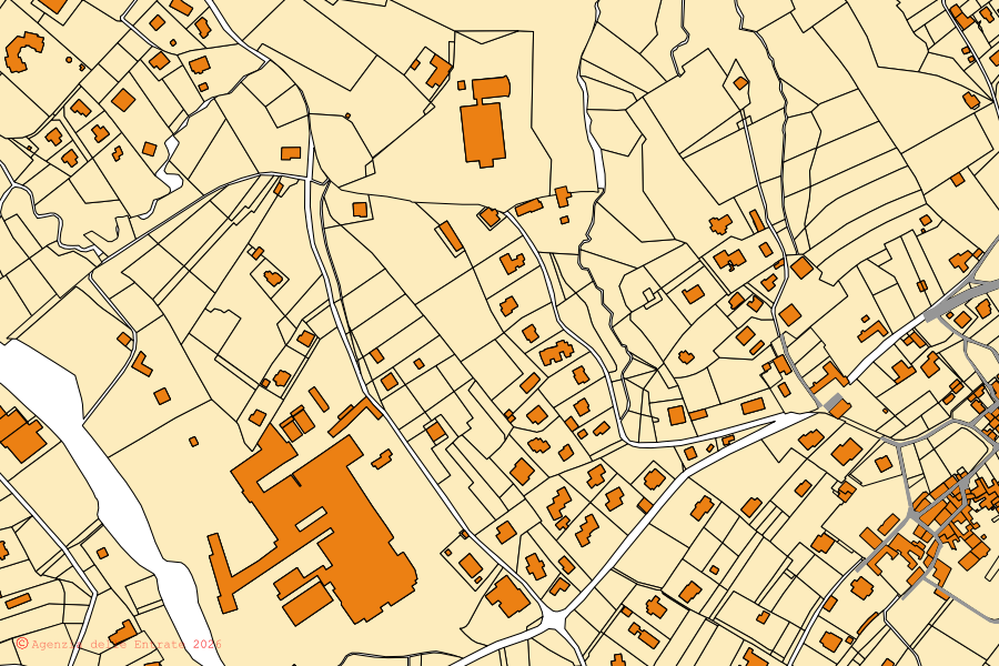 Mappa catastale del centro di Porto Valtravaglia: particelle e fabbricati, cartografia Agenzia delle Entrate