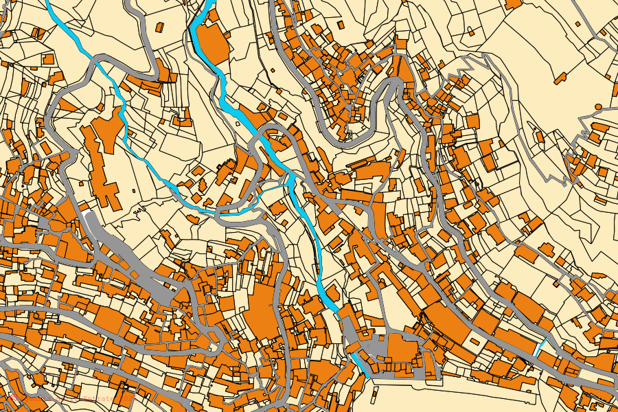 Mappa catastale del centro di Positano: particelle e fabbricati, cartografia Agenzia delle Entrate