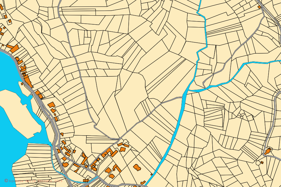 Mappa catastale del centro di Posta Fibreno: particelle e fabbricati, cartografia Agenzia delle Entrate