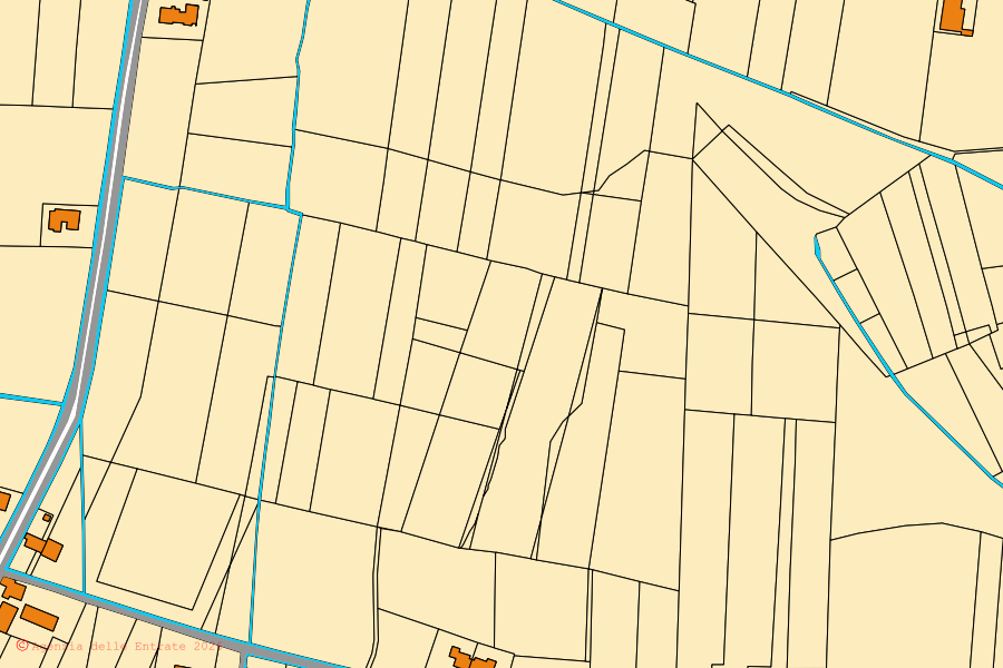 Mappa catastale del centro di Pozzoleone: particelle e fabbricati, cartografia Agenzia delle Entrate