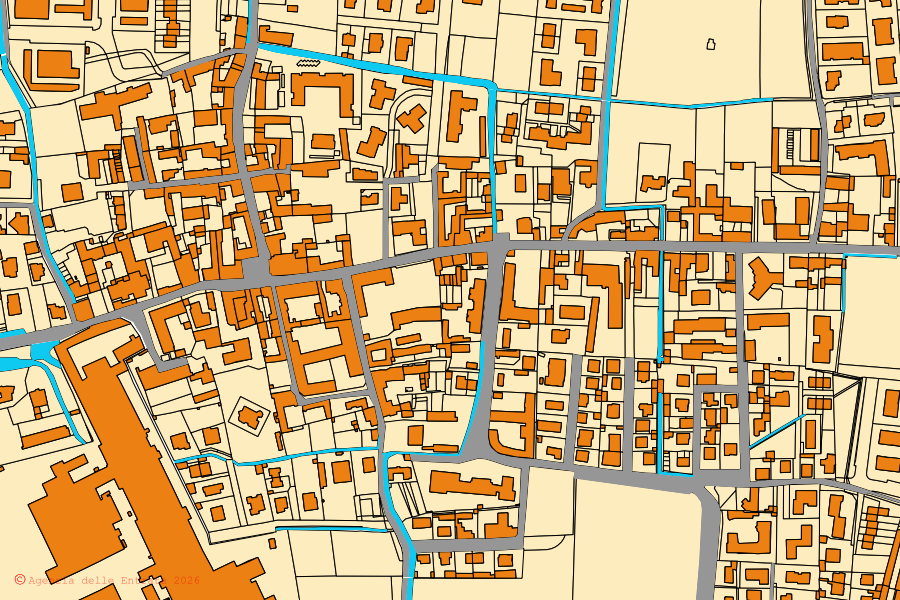 Mappa catastale del centro di Pozzuolo Martesana: particelle e fabbricati, cartografia Agenzia delle Entrate