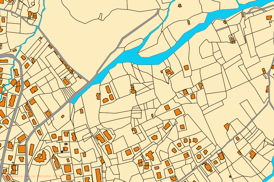 Mappa catastale del centro di Praia a Mare: particelle e fabbricati, cartografia Agenzia delle Entrate