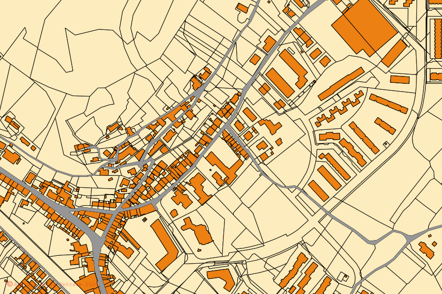 Mappa catastale del centro di Prato: particelle e fabbricati, cartografia Agenzia delle Entrate
