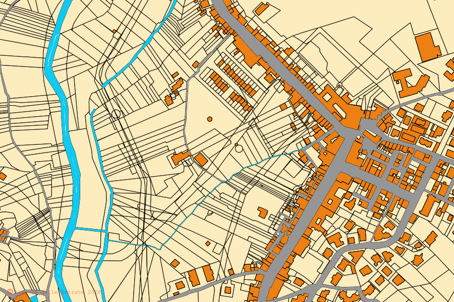 Mappa catastale del centro di Pratola Serra: particelle e fabbricati, cartografia Agenzia delle Entrate