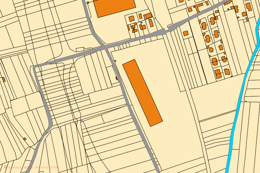Mappa catastale del centro di Predosa: particelle e fabbricati, cartografia Agenzia delle Entrate