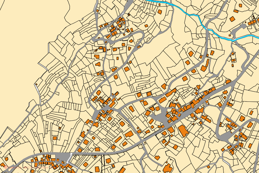 Mappa catastale del centro di Premia: particelle e fabbricati, cartografia Agenzia delle Entrate