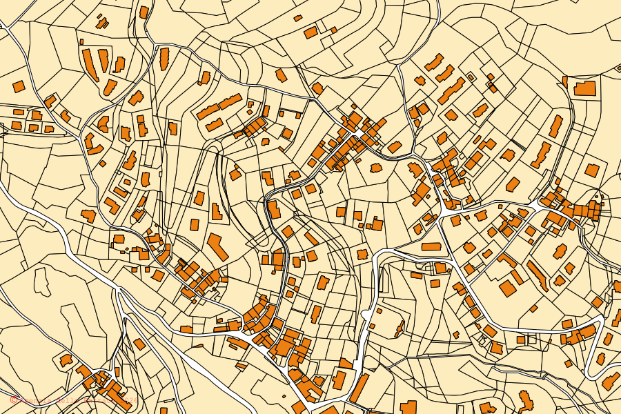 Mappa catastale del centro di Premolo: particelle e fabbricati, cartografia Agenzia delle Entrate