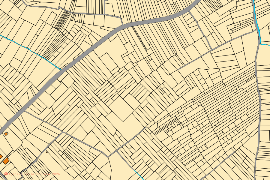 Mappa catastale del centro di Prezza: particelle e fabbricati, cartografia Agenzia delle Entrate