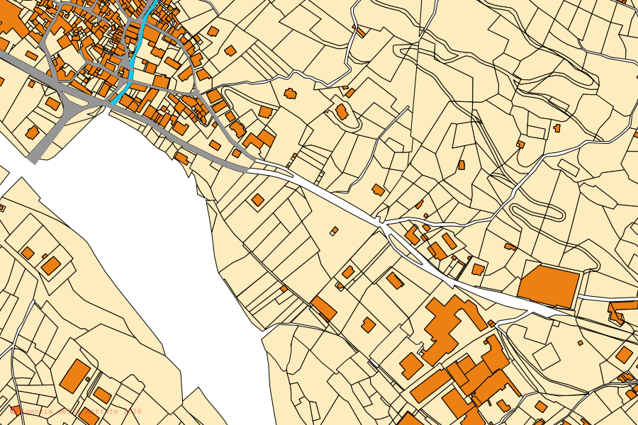 Mappa catastale del centro di Primaluna: particelle e fabbricati, cartografia Agenzia delle Entrate