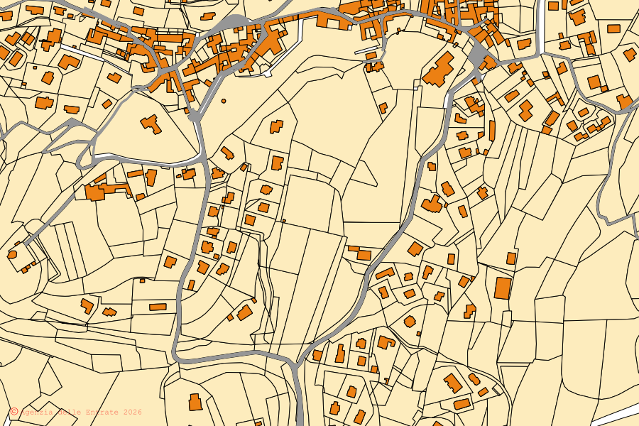 Mappa catastale del centro di Proserpio: particelle e fabbricati, cartografia Agenzia delle Entrate