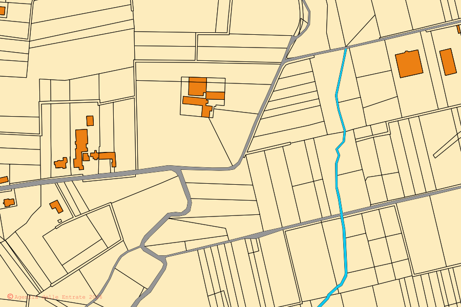 Mappa catastale del centro di Puglianello: particelle e fabbricati, cartografia Agenzia delle Entrate
