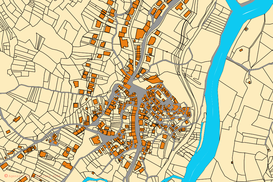 Mappa catastale del centro di Quadri: particelle e fabbricati, cartografia Agenzia delle Entrate