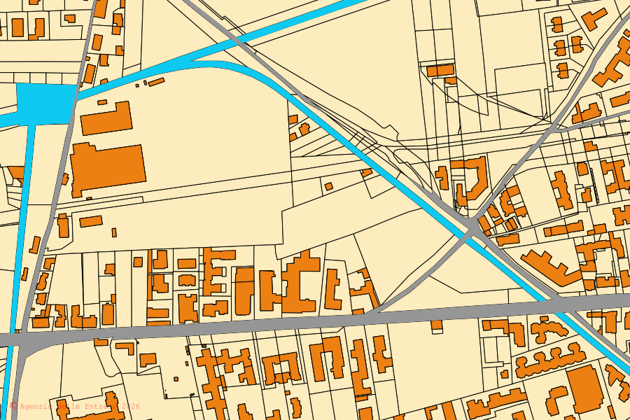 Mappa catastale del centro di Quarto: particelle e fabbricati, cartografia Agenzia delle Entrate
